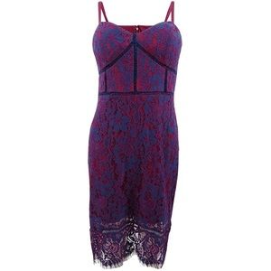 GUESS Contrast Lace Slip Dress